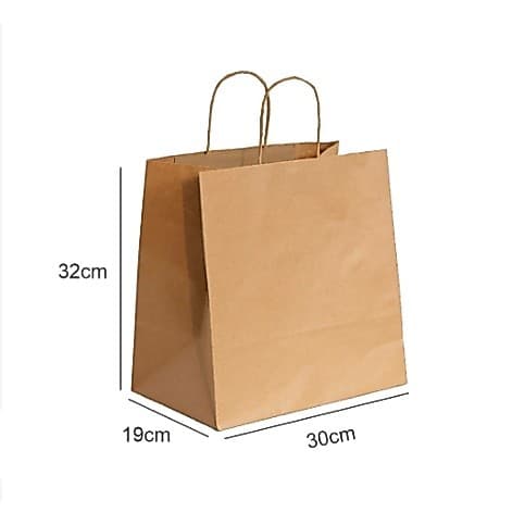 Sacola Kraft com alça 30x19x32 Parda ( 50 Unidades )