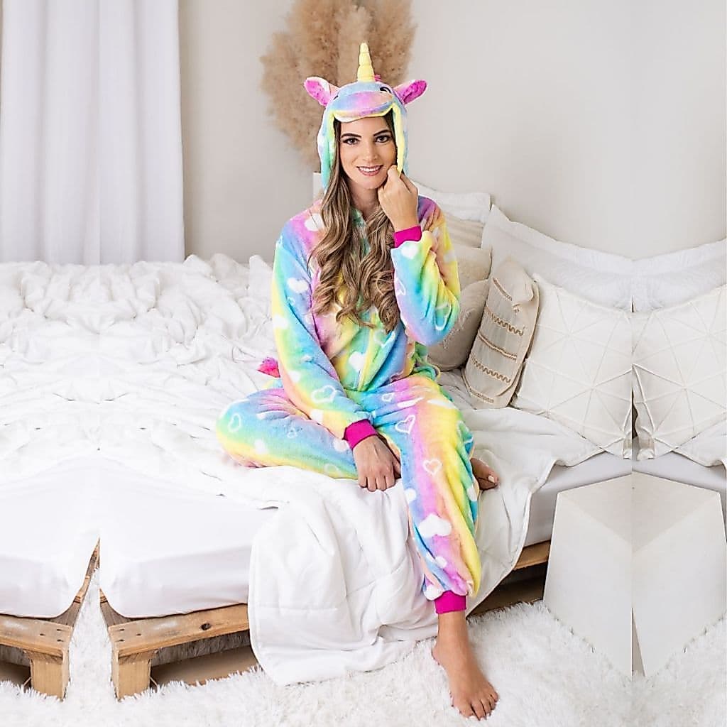 Pijama Kigurumi Fantasia Adulto Unicórnio Cosplay