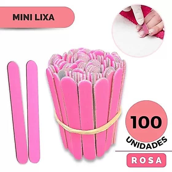 Lixa Mini Rosa para as Unhas Santa Clara - PCT 100Un.