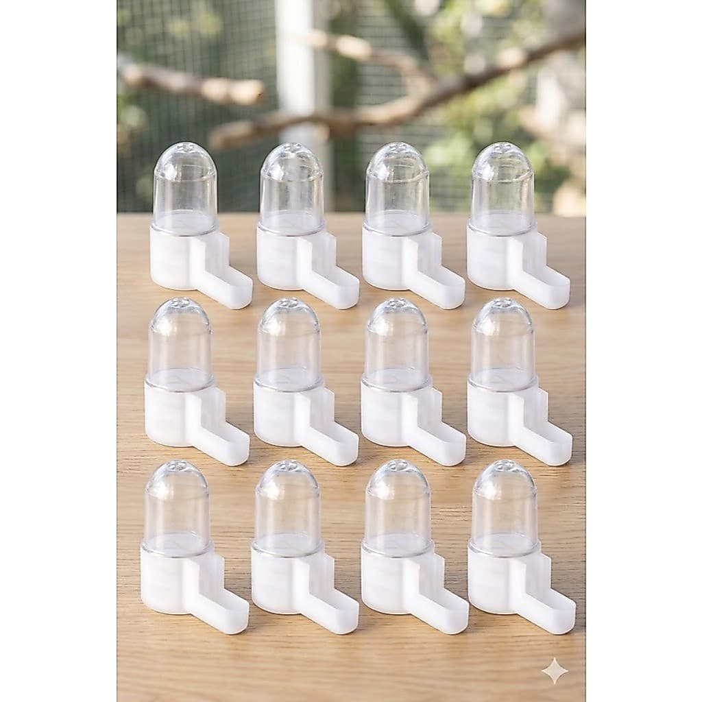 Kit 12 Bebedouro Base Plastica Passaros Porta Remedio 12ml pequeno para medicar pássaros