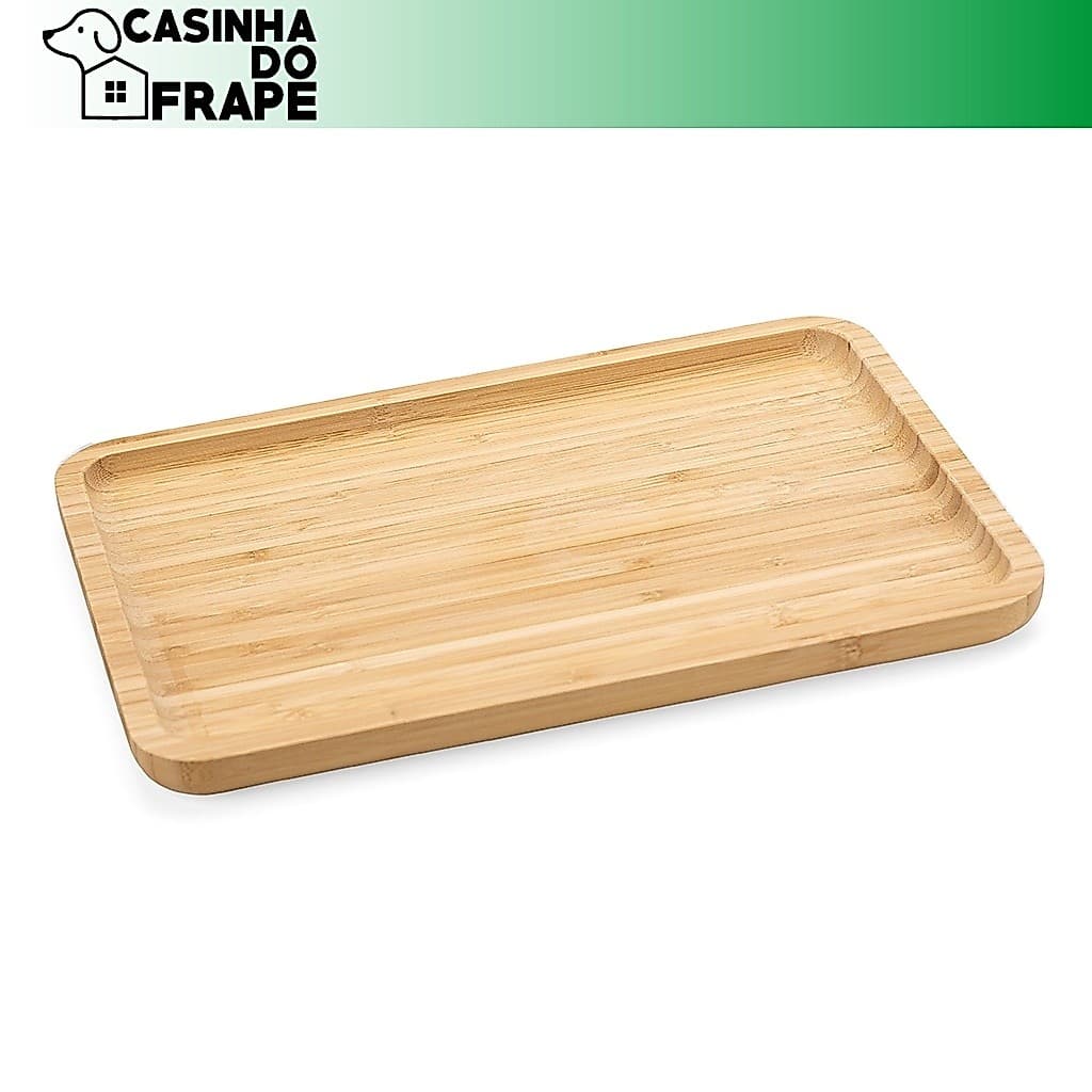 Petisqueira de Bambu Retangular Larga 30 x 20, Servir, Utensilio, Cozinha, Queijo, Vinho