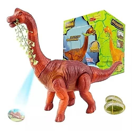 Brinquedo Dinossauro Grande Braquiossauro Som Luz Movimento Bota Ovos