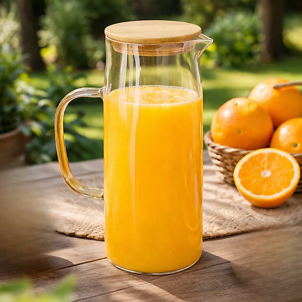 Jarra De Vidro Âmbar e Transparente Luxo Agua Suco Drinks Chá 1L