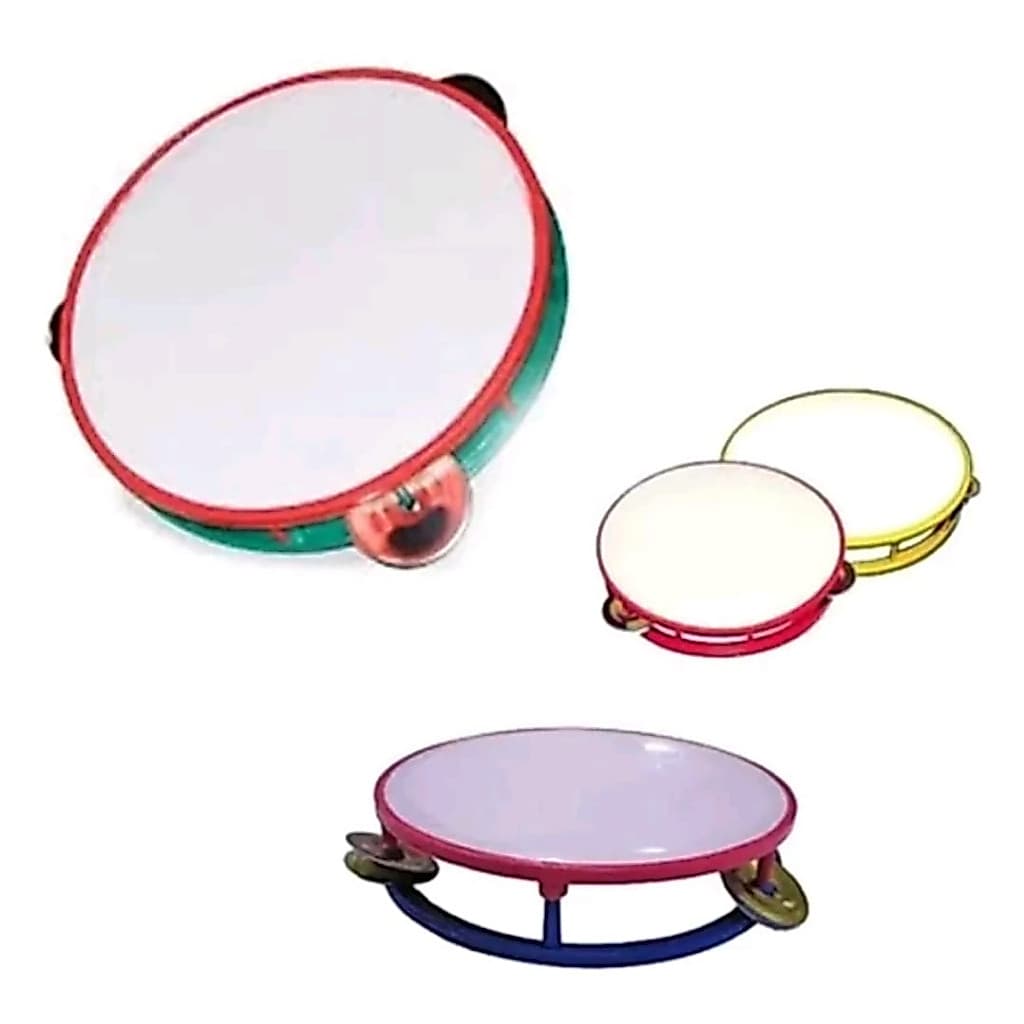 KIT 3 UNIDADE PANDEIRO DE PLASTICO INFANTIL 15 CM