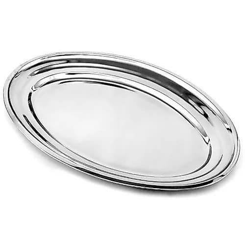 Travessa Rasa Aco Inox 35CM Bandeja Multiuso Baccani