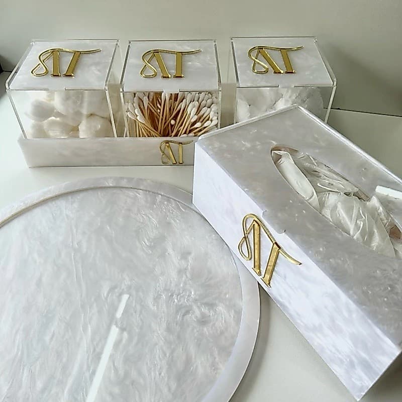 KIT ORGANIZADOR madreperola personalizado em acrilico organizador clínica studio consultório.