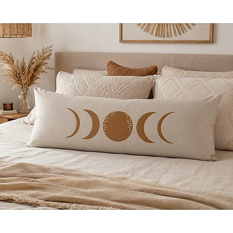 Travesseiro De Corpo Body Pillow Bege 40x130cm Lua Marrom