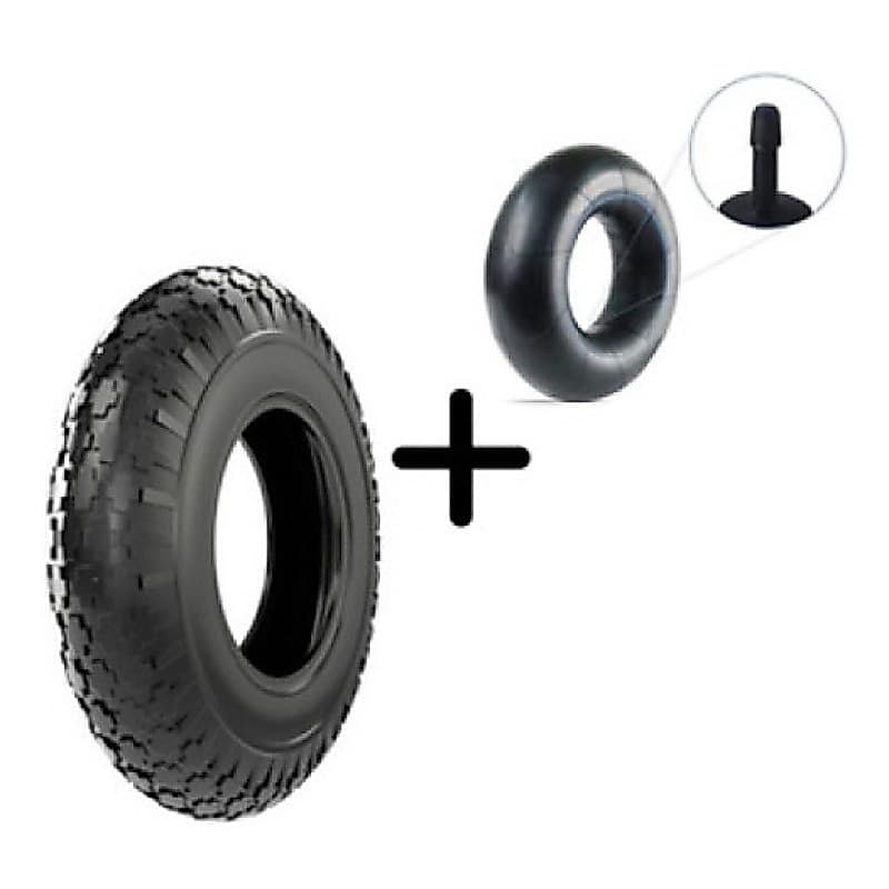 Kit Pneu Para Carrinho de Mão e Carriola Aro 8 - 3.50-8 + Câmara De Ar Importado Cargo 4 Lonas Novo
