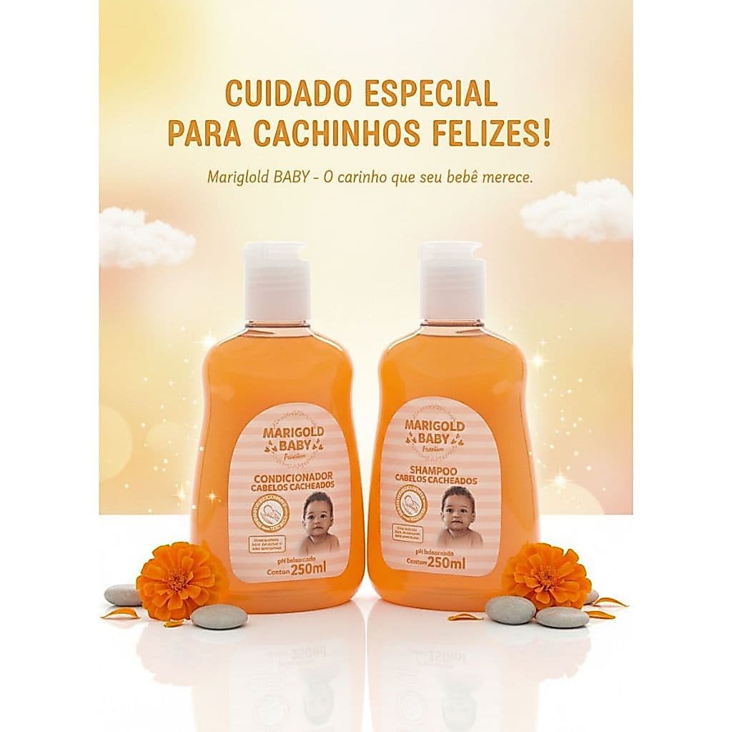 Shampoo/Condicionador Infantil Marigold Baby Cabelos Cachados 250ml