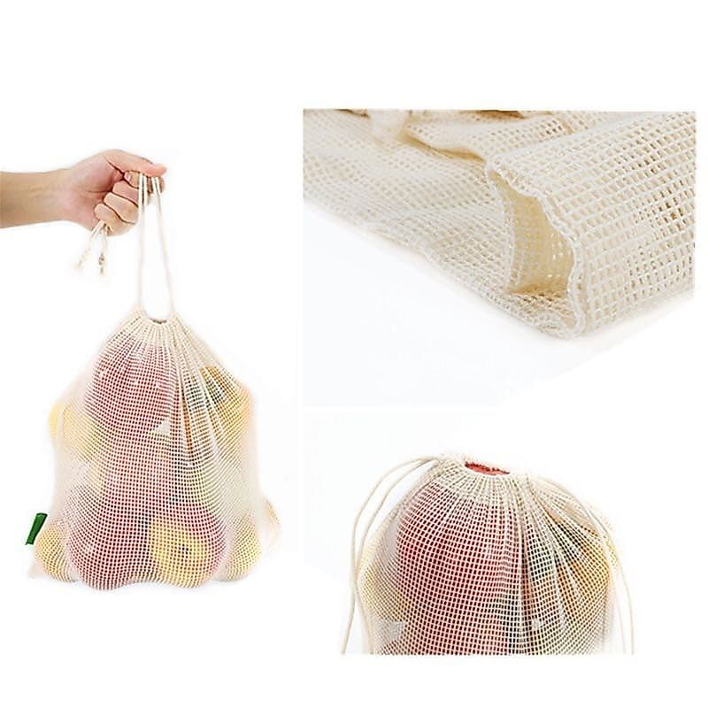 Kit 12 Saco De Algodão Para Alimentos Frutas Legumes Multiusos