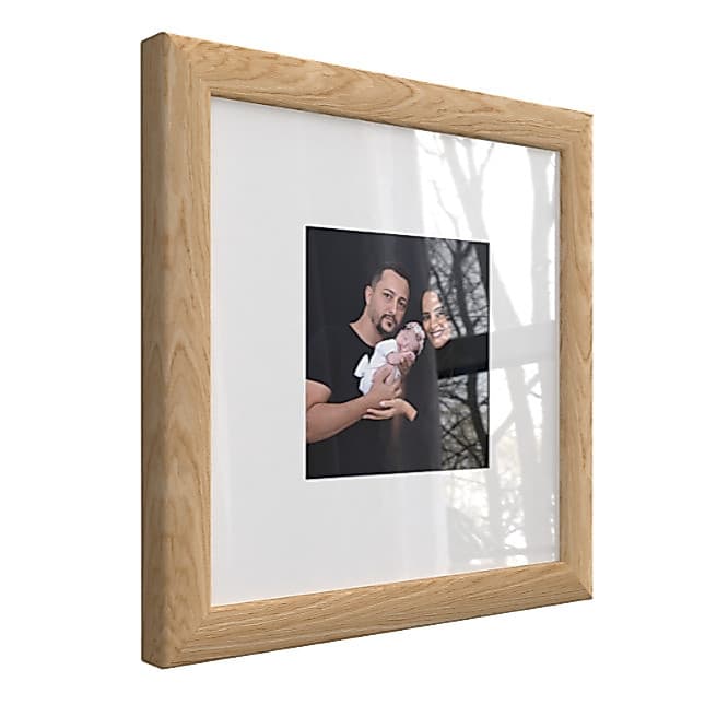 Quadros Decorativos Moldura Fotográfica 20x20cm Moldura Amadeirado Com Paspatur Porta Retrato