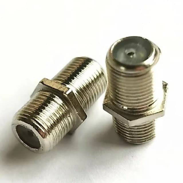 Kit Emenda para Cabo Coaxial Antena Tipo F Fêmea para Fêmea RG6 RG59
