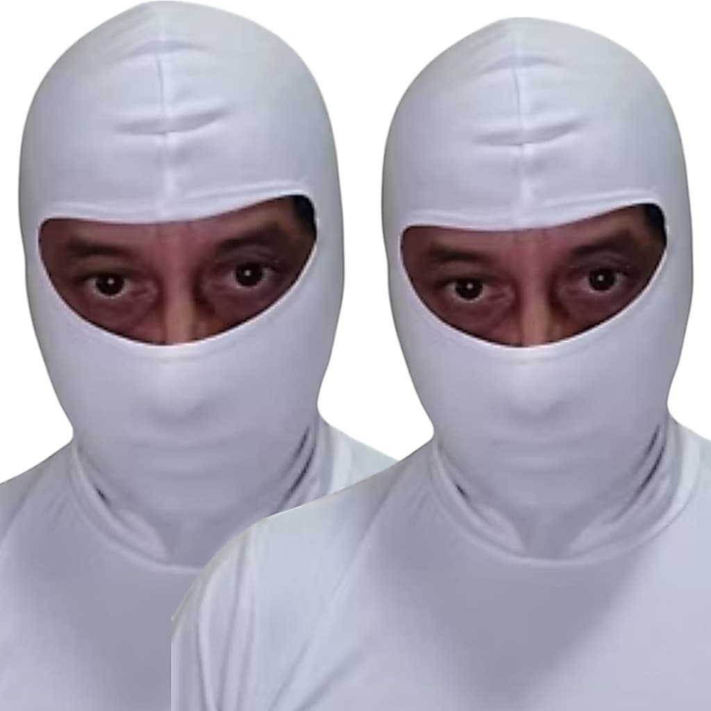 Kit 2 Touca  Balaclava Mascara Ciclismo Sol Frio Proteção UV Branco