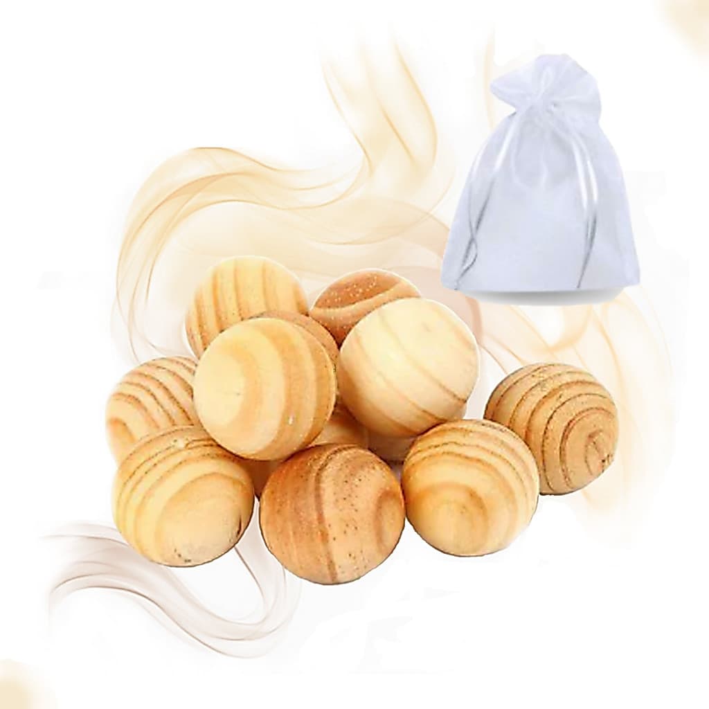 Bola de Madeira Anti Mofo - Traça - Bolor kit Com Saquinho de Organza