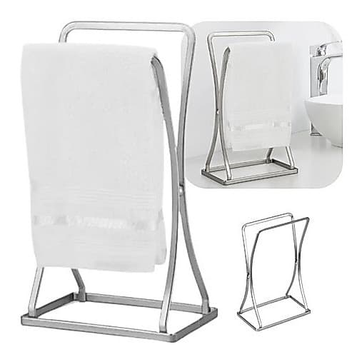 Porta Toalha De Bancada Pia Lavabo Retangular Duplo Cromado Preto Arthi