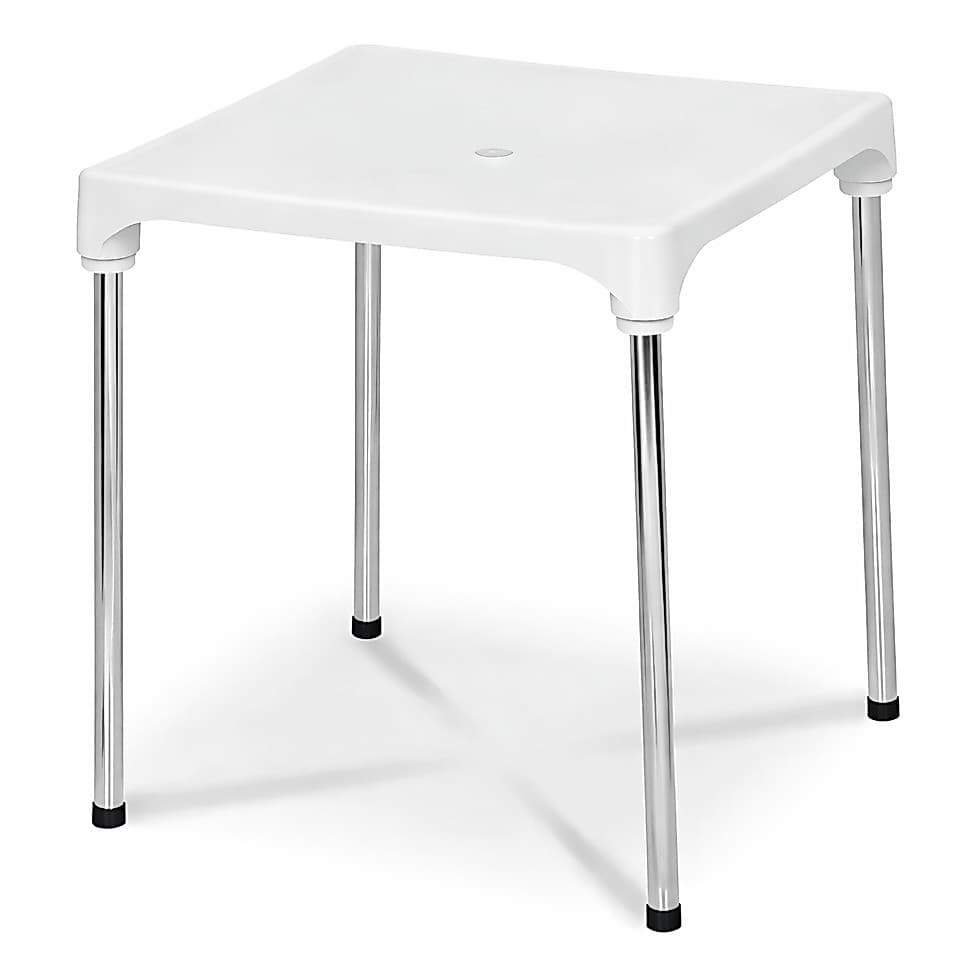 Mesa Sec Line Quadrada Pernas De Alumínio Com Suporte Para Guarda Sol