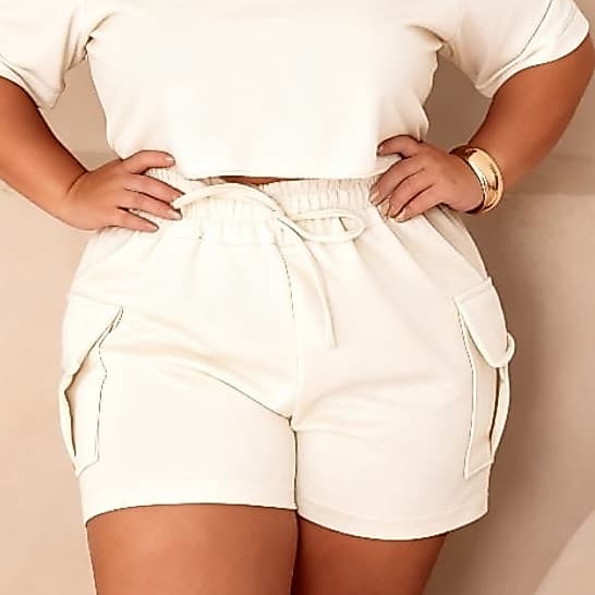 Short Bermuda Feminino Cargo de Moletom P ao G2 Tecido Leve e Moderno - ENVIO IMEDIATO !!