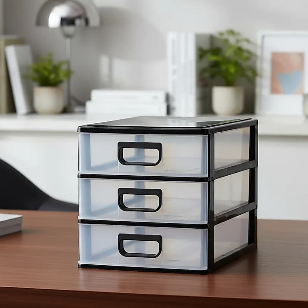 Mini Gaveteiro Organizador Multiuso 3 Gavetas Plástico Resistente - diversas cores