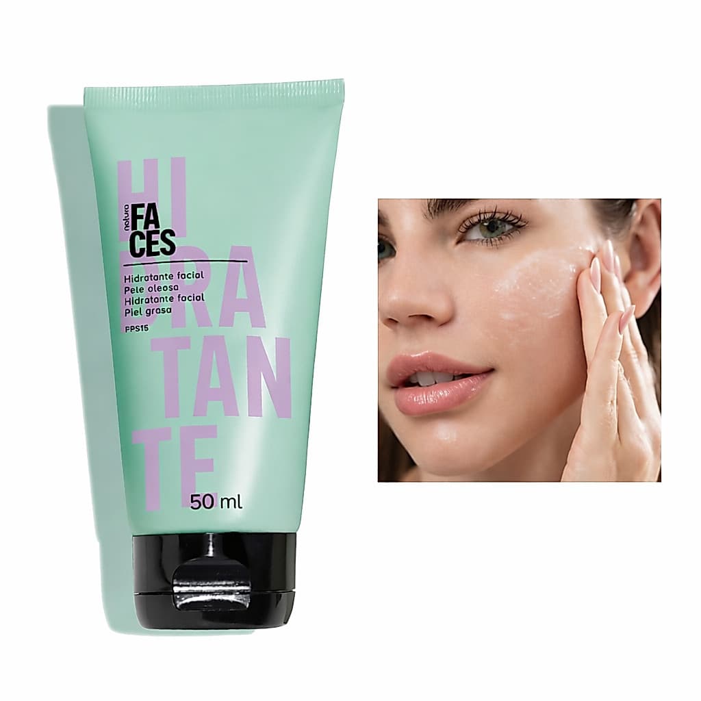 Hidratante Facial FPS 15 Pele Mista a Oleosa Creme Faces 50ml Skin Care Natura