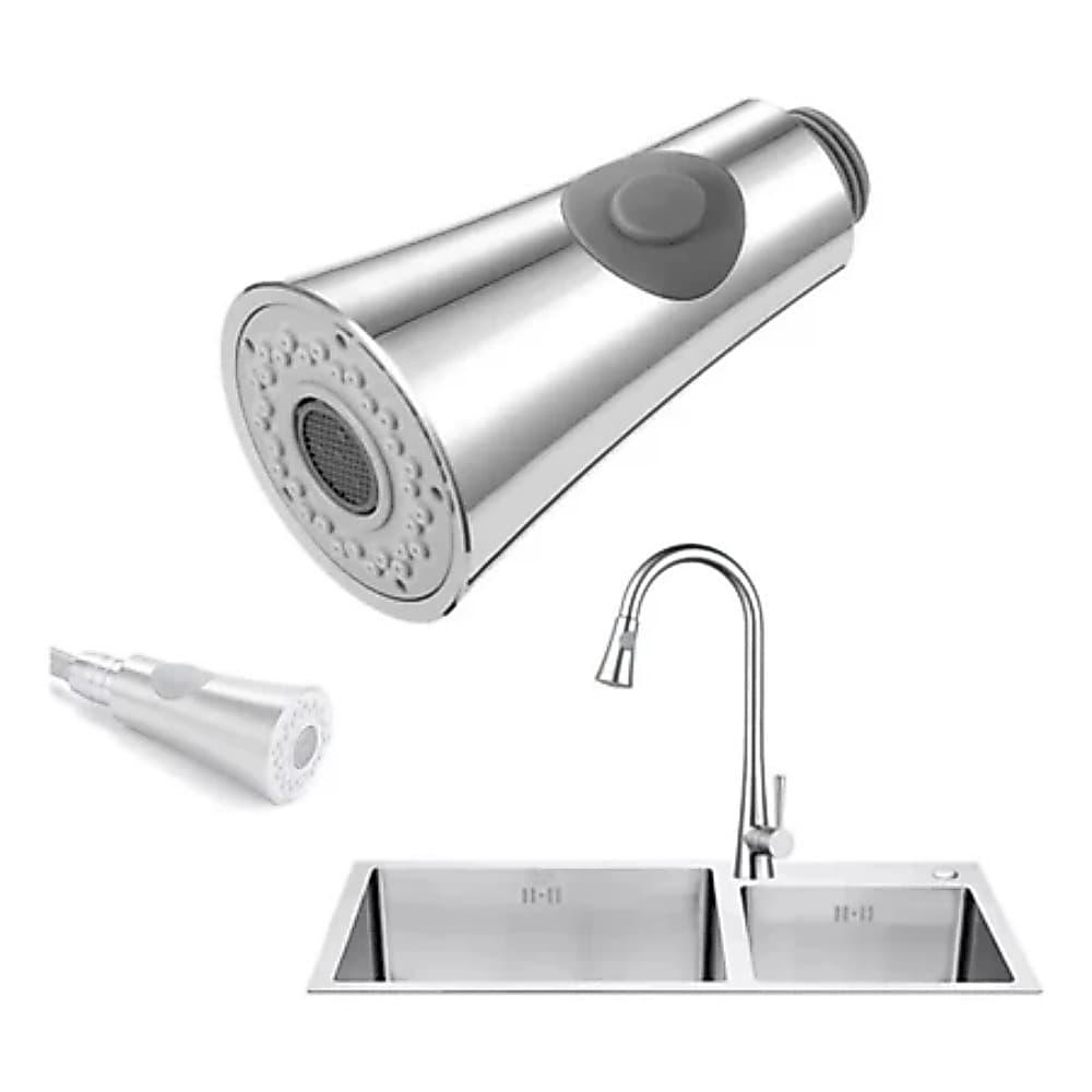 Bico Arejador Torneira Cozinha 2 Funções Puxe Spray Cromado Fosco - 1 Peça
