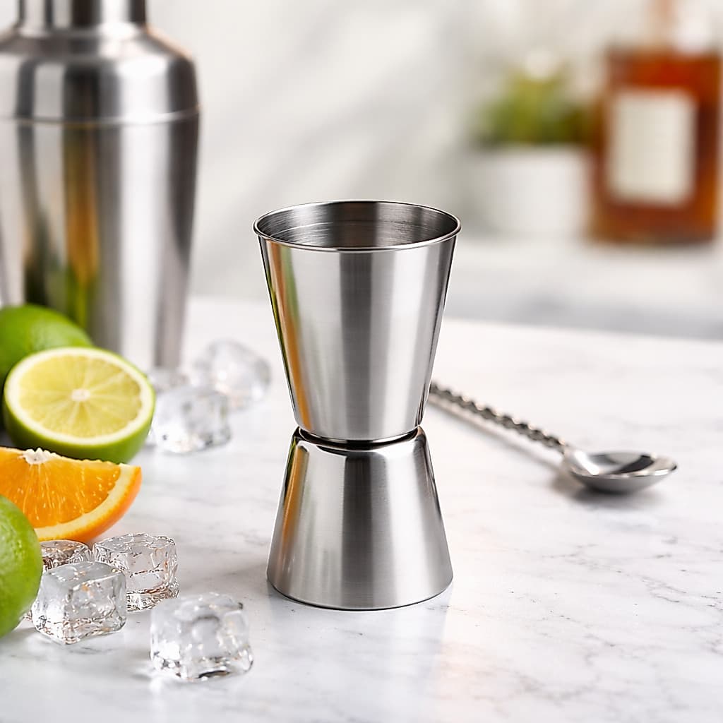 Dosador Duplo Inox 25ml e 50ml Medidor Profissional de Drinks Bar Bartender Aço Inoxidável Jigger
