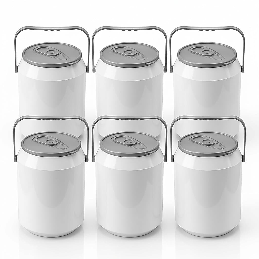 6 Cooler Térmico Branco Liso Para Personalização Cabe10 Latas