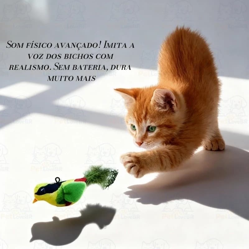 Brinquedo de varinha de pássaro gato com ventosa fixa no chão Com som