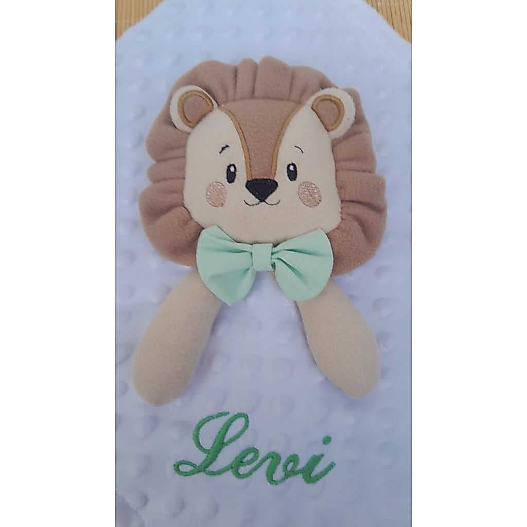 Naninha do bebê Leão safari Personalizada com Nome aconchego e carinho Maternidade