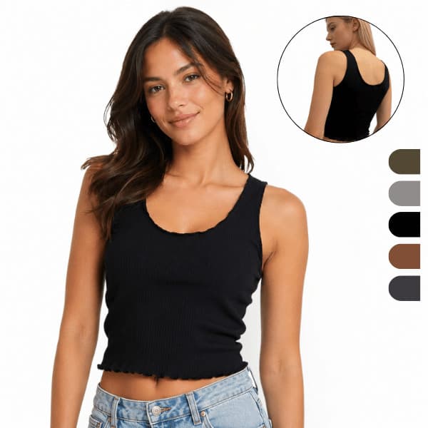 Regata Feminina Ribana Canelada Básica Blusa Casual Premium Camiseta Blusinha Dia a Dia Confortável