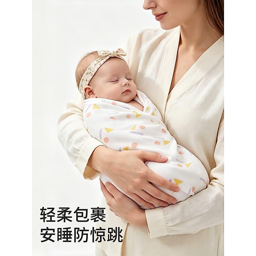 Envoltório de bebê recém-nascido único algodão puro classe a verão estilo fino bebê recém-nascido Swaddling Anti-choque