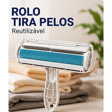 Eficaz para Pets - Rolo Remove Pelos Fiapos com Facilidade Branca Reutilizável Roupas Sofás Tapetes