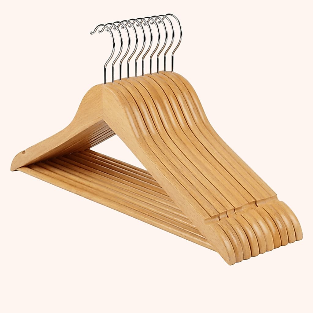 Kit 3 Unidades Cabides Madeira Premium Design Rachadura Alças Resistentes