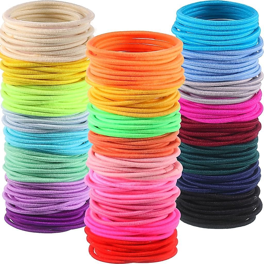 Tecunite 500 Peças de Elásticos Finos e Brilhantes para Cabelo, Prendedores de Rabo de Cavalo, Acessórios de Faixas Elás