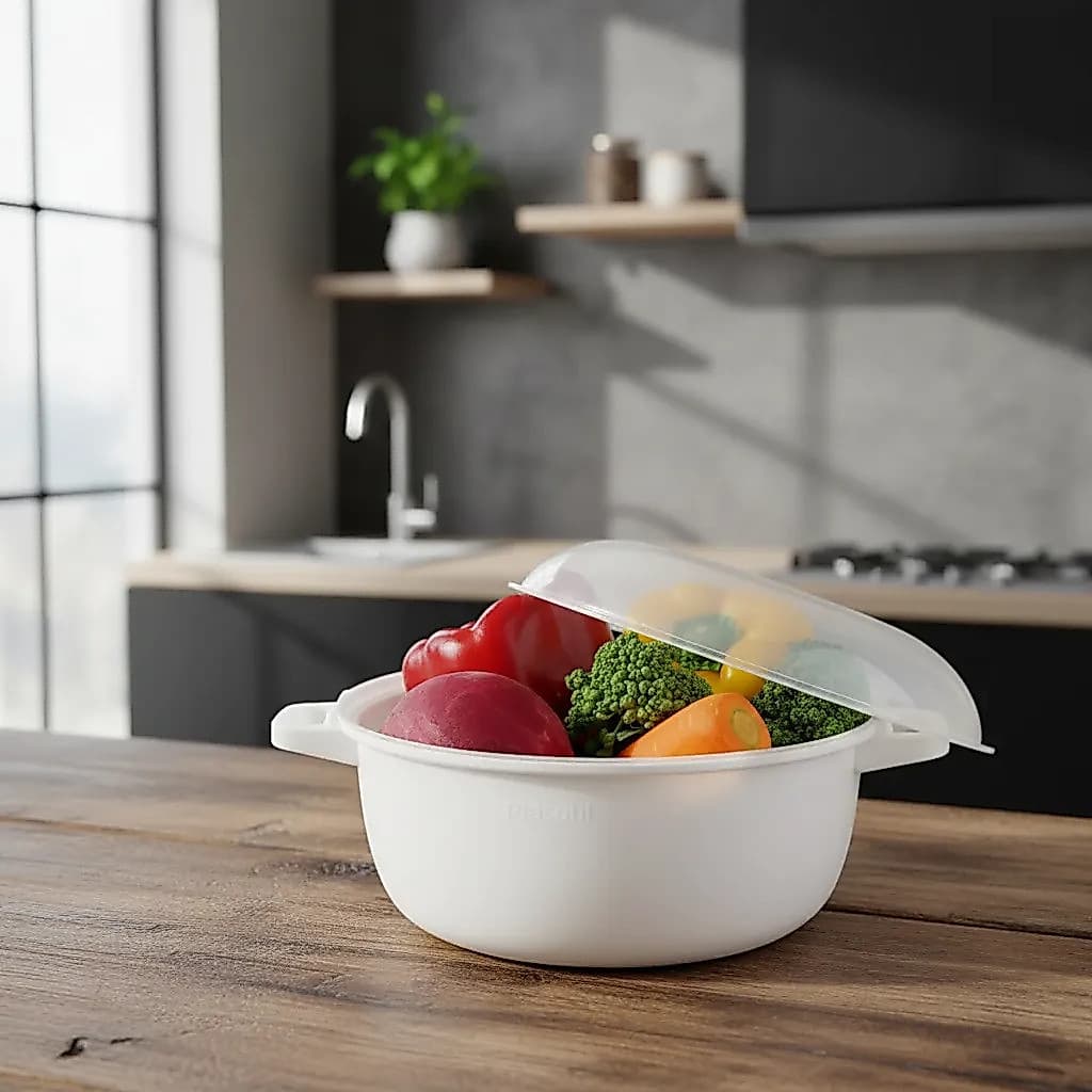 Pote Caçarola Arroz Legumes Microondas C/cesta Plasutil 2,6l