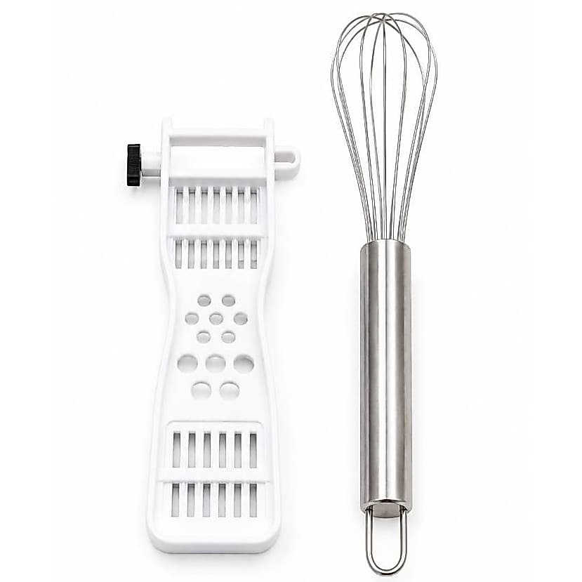 FOUET INOX E DESCASCADOR FATIADOR 5 EM 1