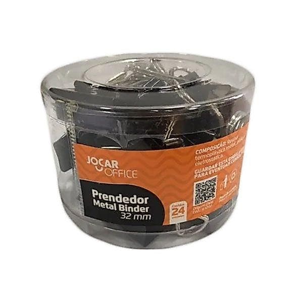 Prendedor de Papel Binder Clip Jocar 32 mm Pote C/ 24