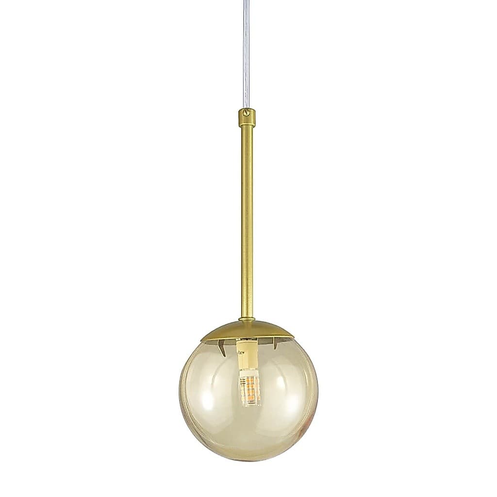 Pendente Globo Esfera de Vidro 12cm - OURO - Vidro Âmbar