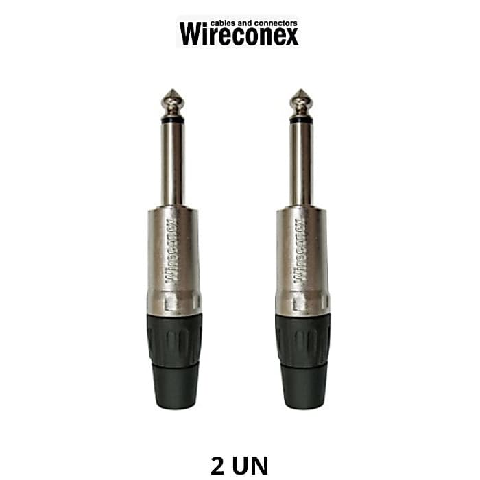 KIT com 2 Plug P10 Mono Wireconex Wc1112 Ts L Bk Nikel.