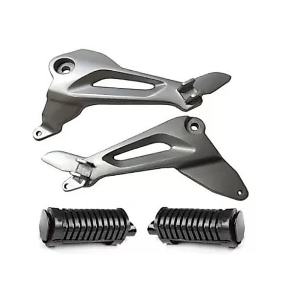 Suporte Pedaleira Bacalhau Cinza Honda Cg Titan 150 Mix / Fan 150 + Par Pedaleiras