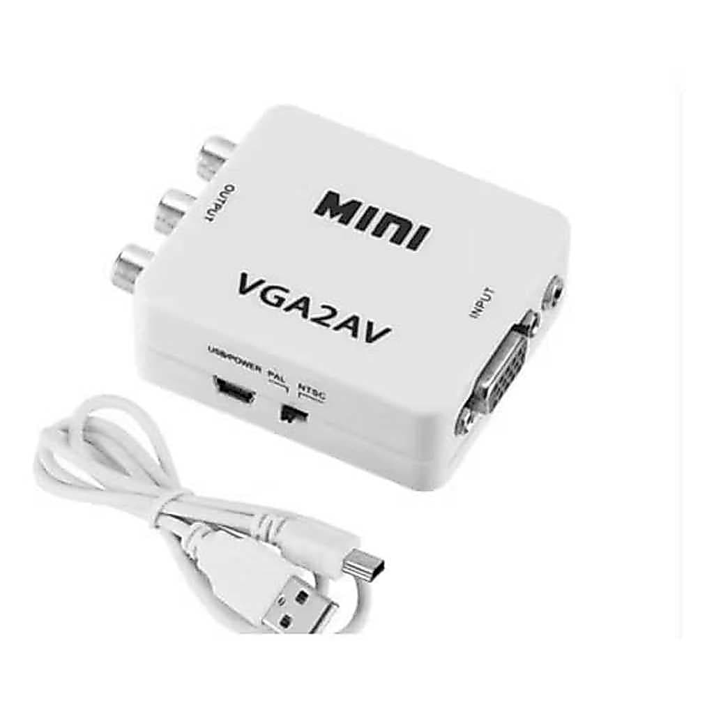 Conversor MINI Adaptador Vga P2 Para Áudio E Vídeo Av Rca VGA2AV Imperio