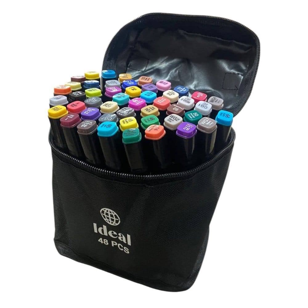 Estojo com 48 Canetas de Colorir Hidrográficas para Crianças e Adultos Excelente Qualidade