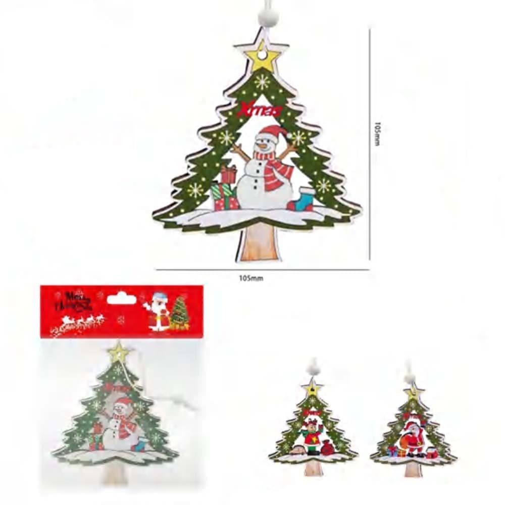 Ornamentos de Natal Árvore/Estrela | 3 Modelos Papai Noel/Veado/Boneco de Neve(1 unidade, envio aleatório)