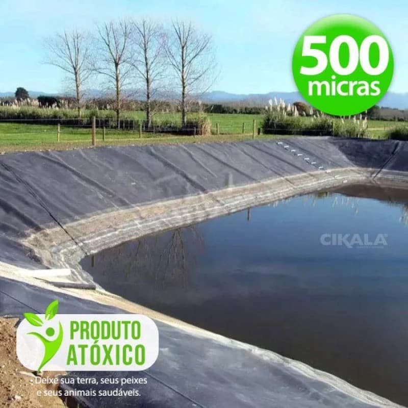 Geomembrana Lona 500 Micras 4x4 M para Lago Tanque Reservatório e Impermeabilização