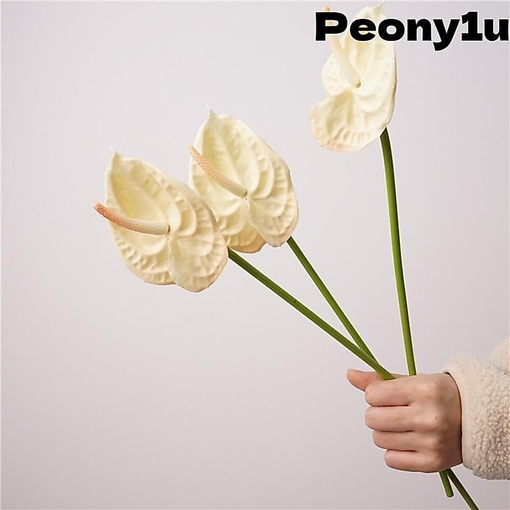 Flores Falsas De Látex Peônia , Fundo De Casamento , Decoração De Casa , Flor De Antúrio Artificial , Faça Você Mesmo