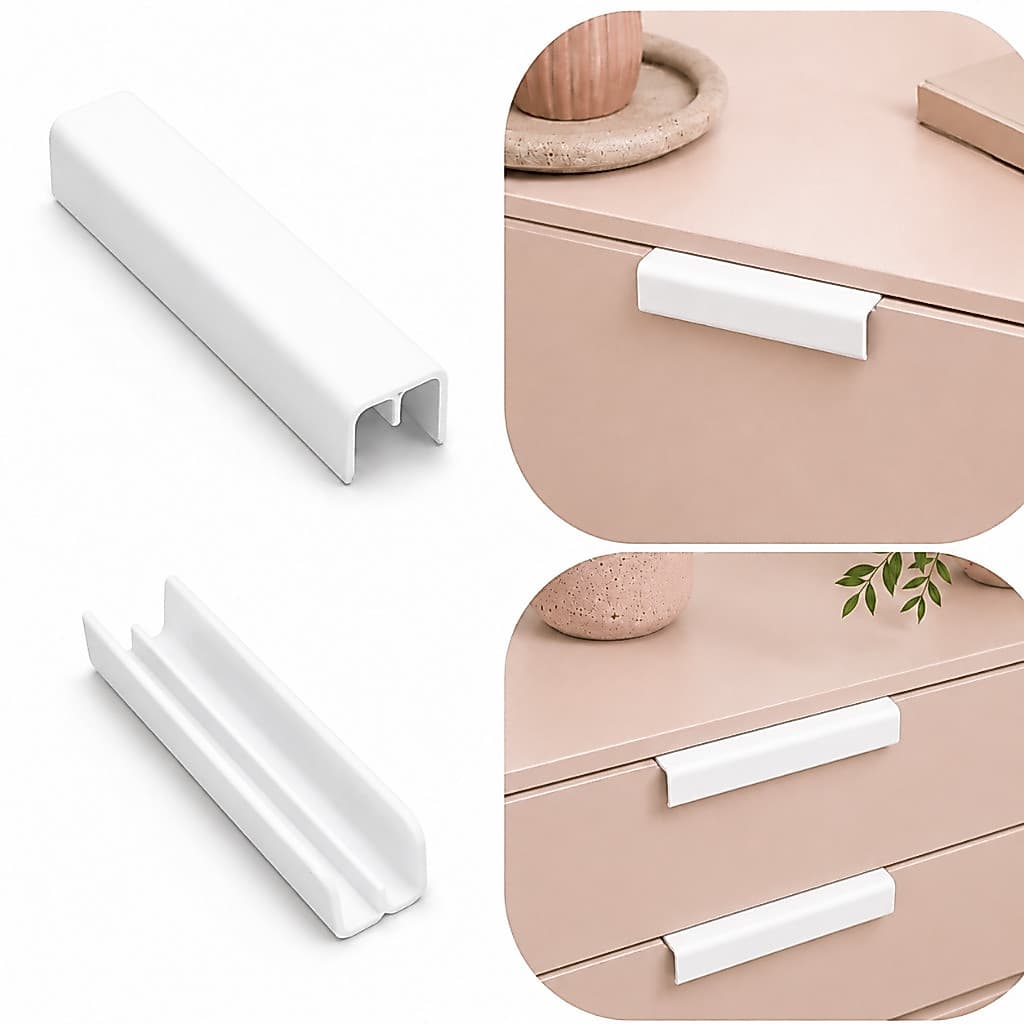 Puxador para Porta de Armário e Gaveta kit 2/4 com Encaixe Prático 17mm