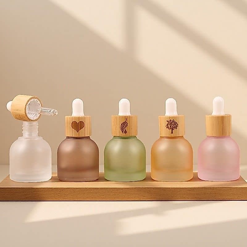 10ml garrafa conta-gotas de óleo essencial de bambu tampa de bambu palha essência ajuste de óleo cosméticos Sub-engarraf