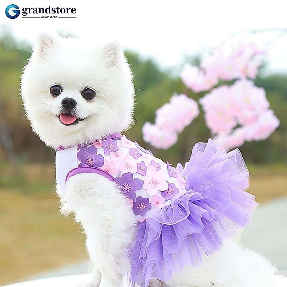 GRANDSTORE Vestido de Verão para Cães Saias para Animais de Estimação Confortáveis e Macias para Filhotes e Gatos