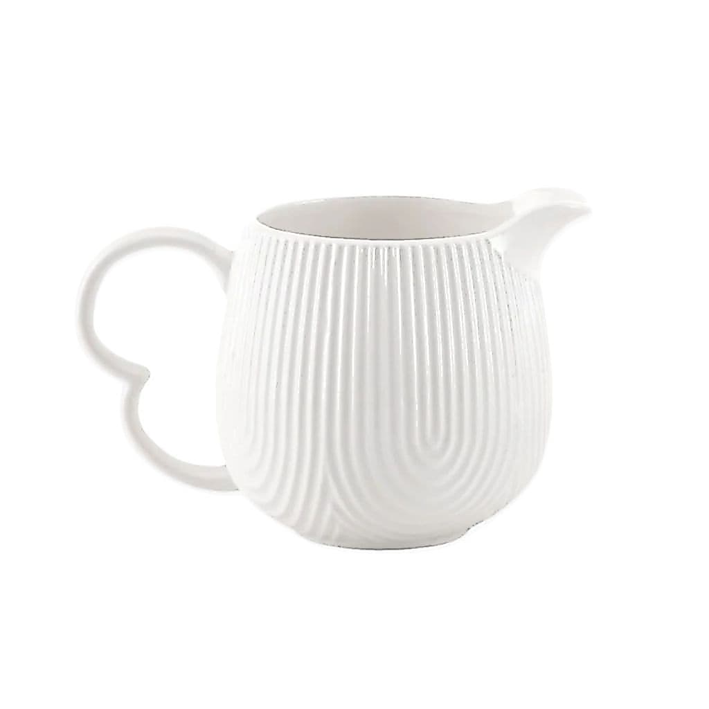 Jarra Cremeira 300ml Cerâmica Canelada para Café e Leite