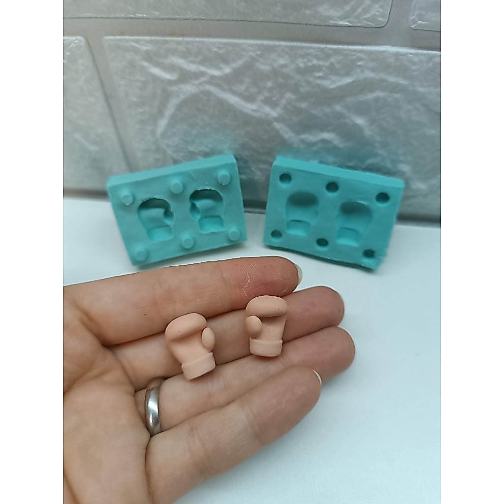 Molde de silicone luvas de boxe para funko