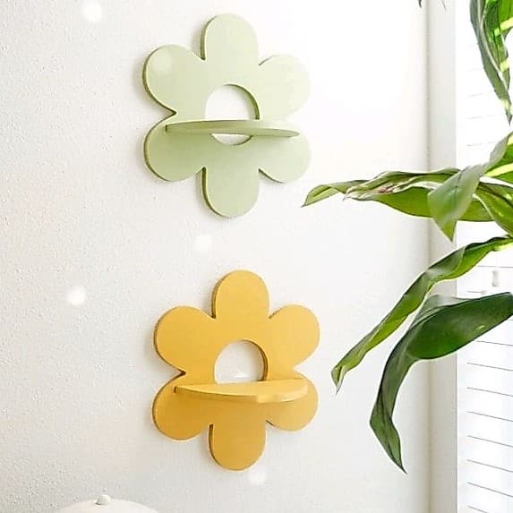 Prateleira Nicho Flor Em Mdf Decoração de Ambiente - Quarto de Bebê